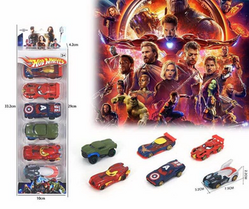 Hot Wheels Набор машинок Marvel из 6 штук. 101-21    фото